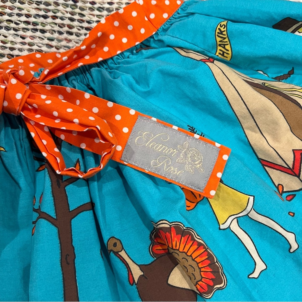 ELEANOR ROSE Thanksgiving Day Parade Twirl Mandy Skirt Sz 2T Turquoise Orange - Picture 8 of 10
